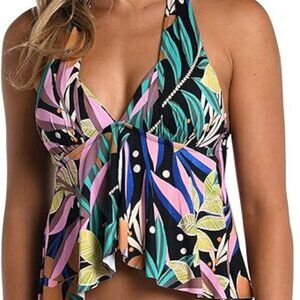 NWT AMAVI Women's Halter Swimsuit Tankini Top SZ L